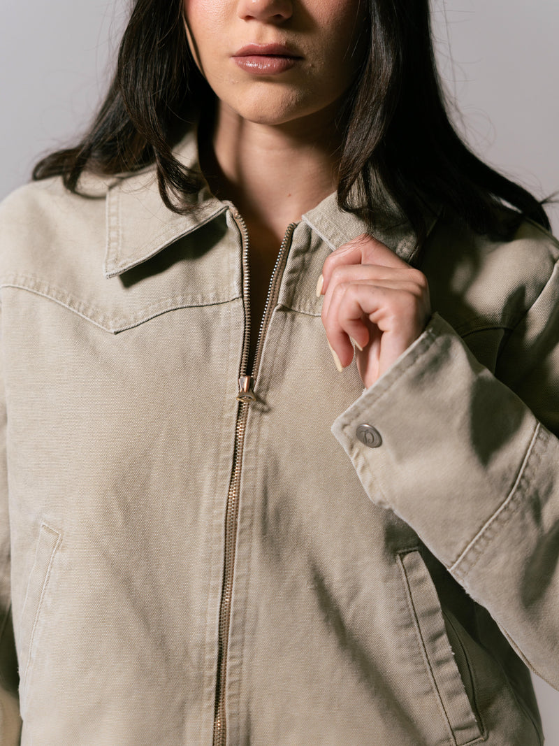 Women's Western Jacket - Khaki back