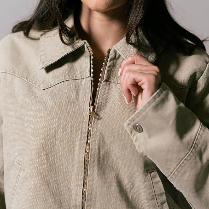 Women's Western Jacket - Khaki back