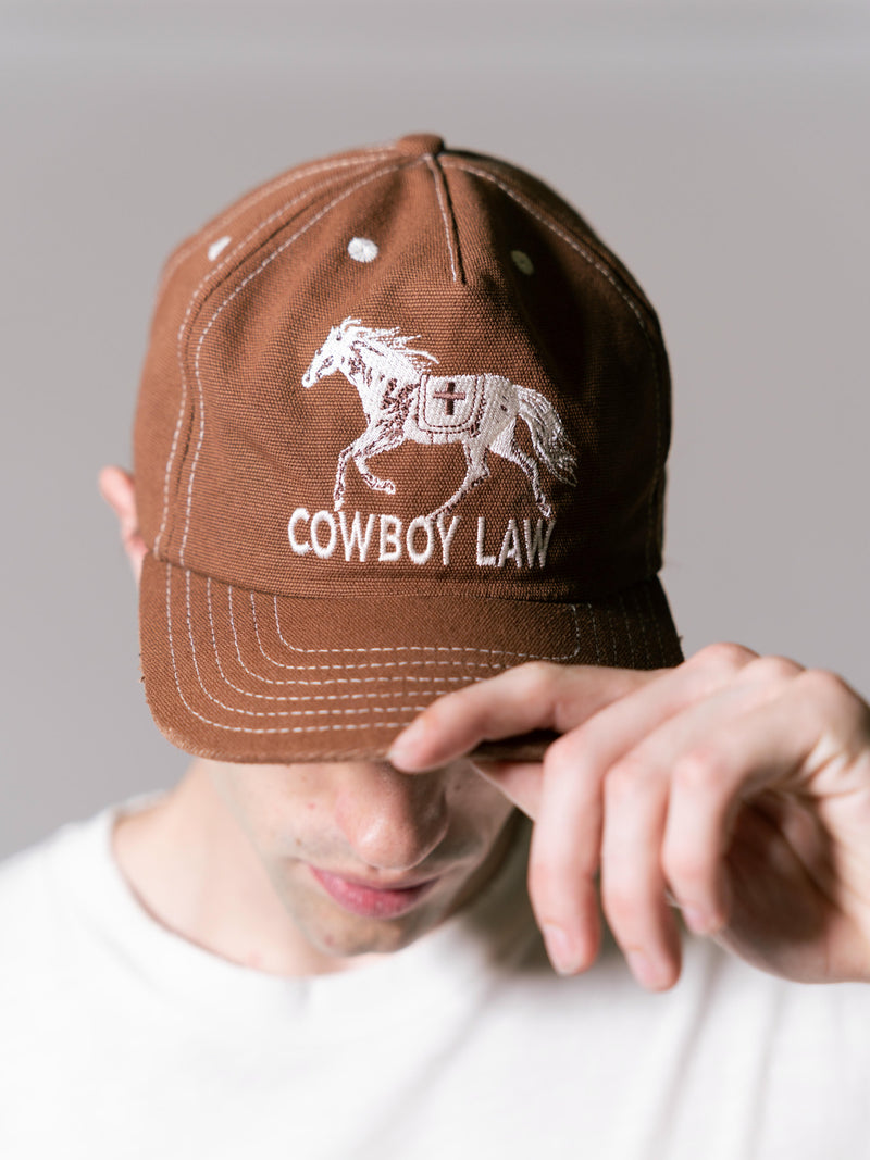 Canvas Horse Hat - Brown back