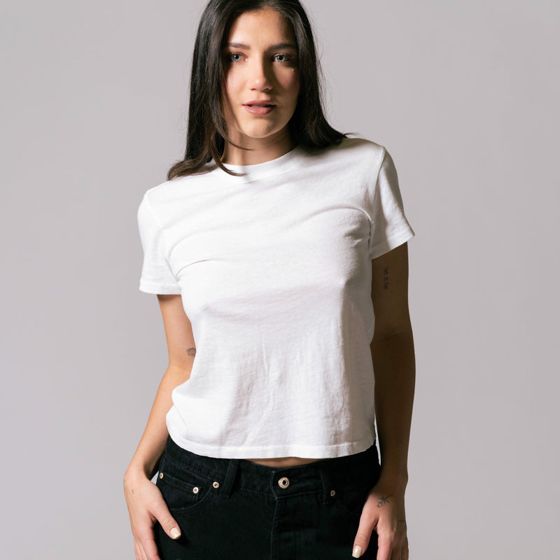 Women's Core Baby Tee - White back