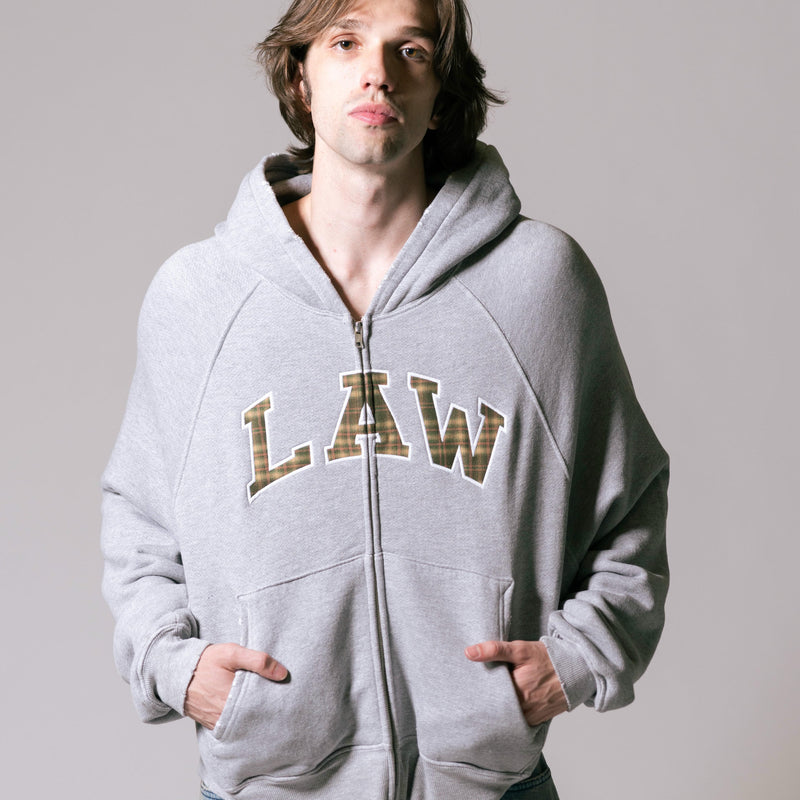 Plaid Law Zip-Up - Heather Grey back