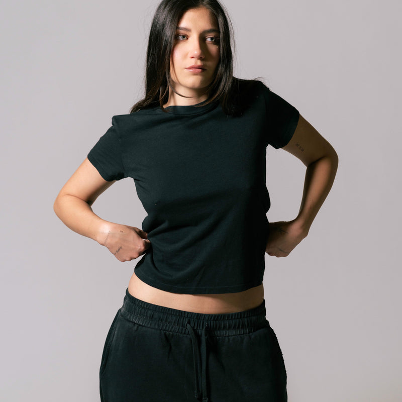 Women's Core Baby Tee - Black back