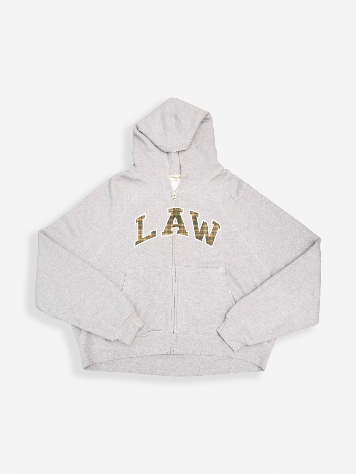 Plaid Law Zip-Up - Heather Grey