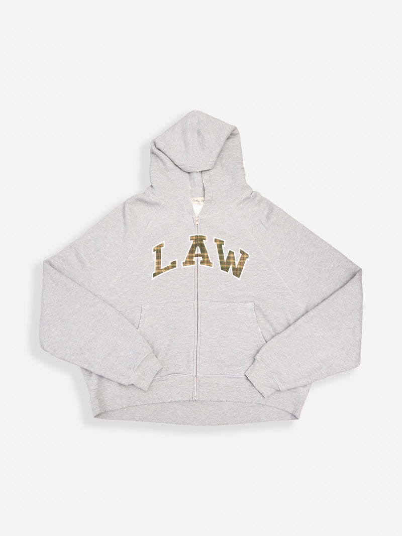 Plaid Law Zip-Up - Heather Grey