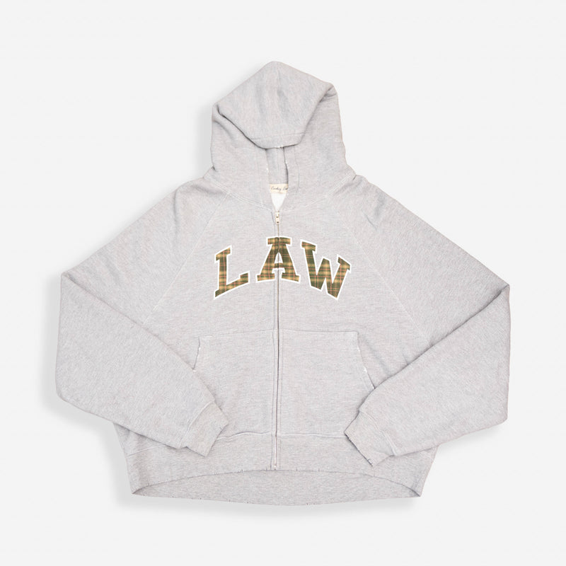 Plaid Law Zip-Up - Heather Grey