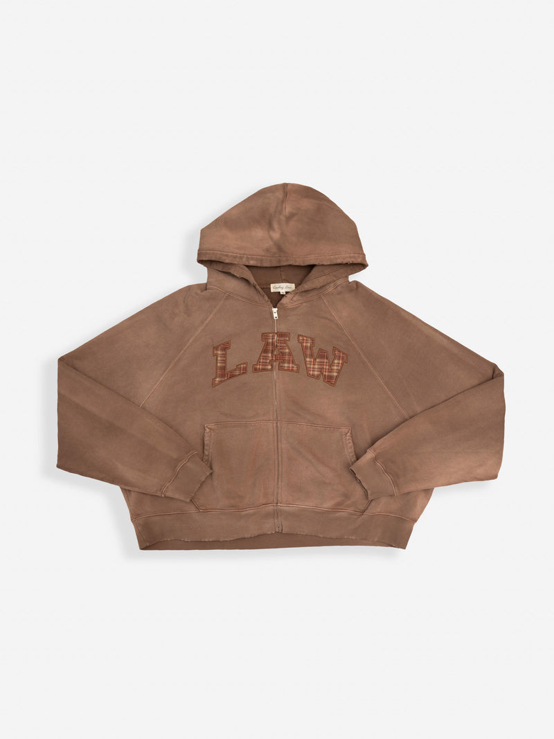Plaid Law Zip-Up - Vintage Brown
