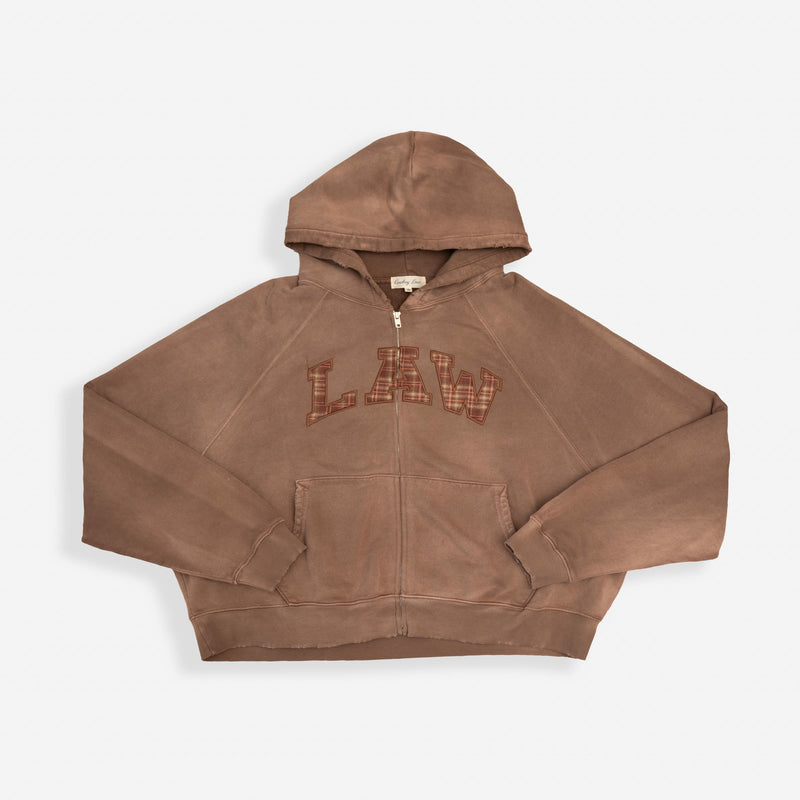 Plaid Law Zip-Up - Vintage Brown