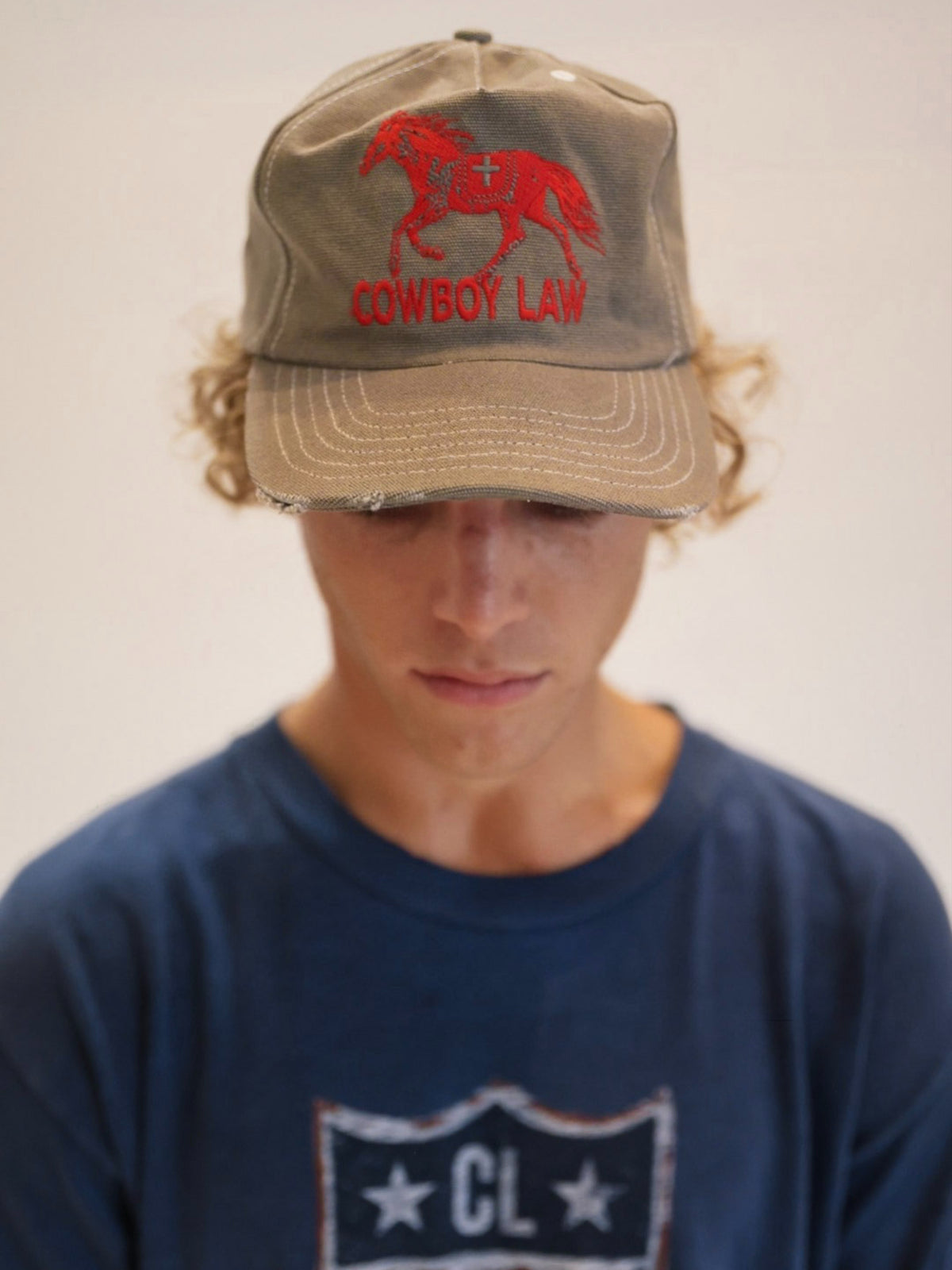 Canvas Horse Hat in Grey — front view