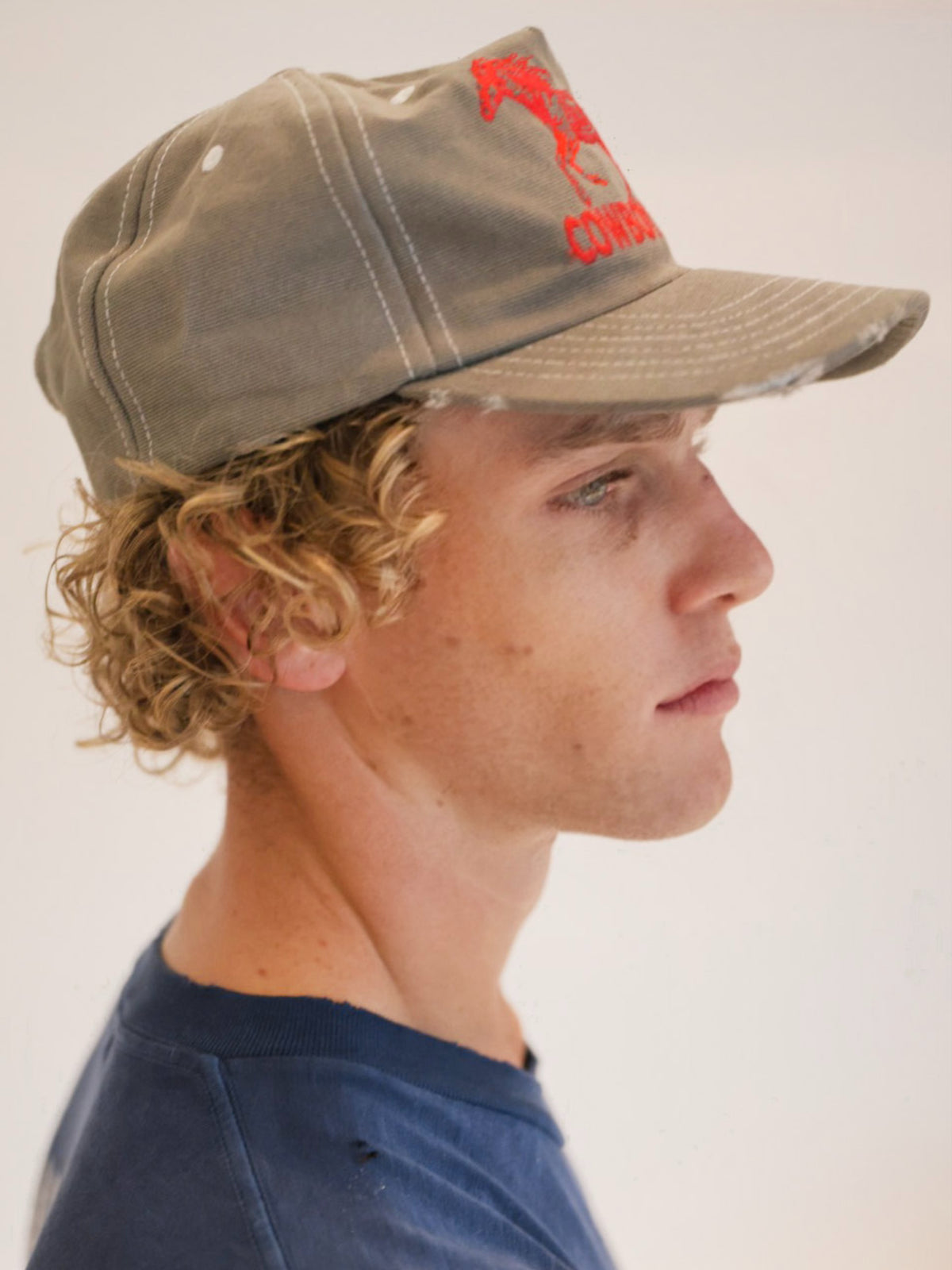 Canvas Horse Hat in Grey — back view
